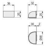Tope Puerta Adh.iman Media Luna Cromo B78260J