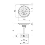 Soporte Pasamanos Olite Ø70 Cuero Satinado