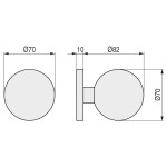 Pomo Puerta Bola Bolacio Ø70 Inoxidable Esparrago M8X95 Inoxidable 304