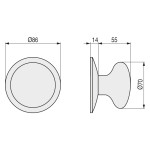 Pomo Puerta Chato Opacio Ø70 Inoxidable