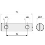 Tuerca Embolo 2 Agujero D12-70 M8 Zincado I40 (100 uds.)