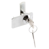 Cerradura Puerta Cristal Doble Cromo (12 uds.)