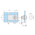 Cerradura Puerta Cristal Doble Cromo (12 uds.)