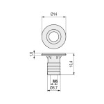 Tuerca Embutir Cabeza Blocante D14 M6 Zincado (100 uds.)