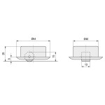 Rodillo Fijo Rida D54-40 Plástico Negro Aro Ø15 Plast., Carga 50Kg Rueda