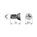 Tornillo Union M6X15,3 Zincado P/Excentrica Vis