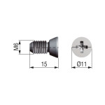Tornillo Union M6X15,3 Zincado P/Excentrica Vis