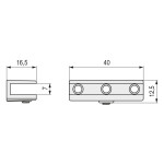Soporte Rectangular Para Cristal. Zamak. Cromo (2 uds.)