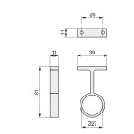 Soporte Tubo Redondo D25Mm Central Niquel (100 uds.)