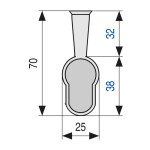 Soporte Tubo Lateral Oval/Red R9006 M6 Para Tubo Ovalado 30-15 O Tubo Redondo Ø20 (100 uds.)
