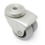 Rueda Giratoria Rota Aro Doble Goma Ø40 Tp Zincado Taladro Pasante Diamtero 10Mm.
