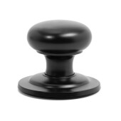 Pomo Puerta Chato Opacio D67 Negro Mate Base Diametro 85Mm.