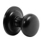 Pomo Puerta Chato Opacio D67 Negro Mate Base Diametro 85Mm.
