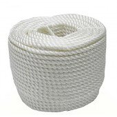 Cuerda De Nylon. Trenzada. Mate. Blanco. Diámetro 10 Mm. Fibra Sintética