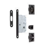 Kit Cierre Puerta Corredera Cuadradas Negro Mat  56X56 Exterior, D48 Interior.