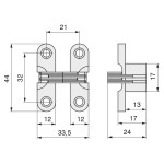 Bisagra Oculta Serial Zamak 43X33 Niquel