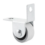 Rueda Fija Con Aro De Goma Gris. Diámetro 25 Mm. Altura 28 Mm. Con Soporte Escuadra. De Acero Zincado. Modelo Kety-S