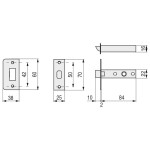 Picaporte Tubu C/Rect 911/60Mm Hl Placa 70Mm
