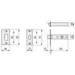 Picaporte Tubu C/Rect 911/60Mm Hl Placa 70Mm