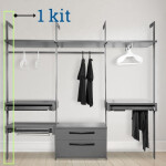 Kit Perfilería Para Vestidores Modelo Seven Acabado Grafito