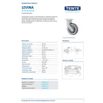 Rueda Giratoria Levina Ø100 Plástico 77X67 Aro De Goma Con Freno Aro De Goma Tenteprene. N/Poliprop. Antihilo.