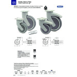 Rueda Giratoria Levina Ø100 Plástico 77X67 Aro De Goma Con Freno Aro De Goma Tenteprene. N/Poliprop. Antihilo.