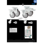 Rueda Giratoria Agila+ Aro De Goma Ø100 Plástico Con Freno Zincado Aro De Goma Polipropileno, Antihuella Y Anthilo.