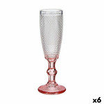 Copa de champán Vivalto PR05720ZD/BHA6 PINK Rosa Transparente Vidrio 180 ml (6 Unidades)