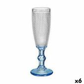 Copa de champán Vivalto PR05720ZD/BHA6 BLUE Azul Transparente Vidrio 180 ml Puntos (6 Unidades)