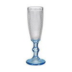 Copa de champán Vivalto PR05720ZD/BHA6 BLUE Azul Transparente Vidrio 180 ml Puntos (6 Unidades)