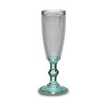 Copa de champán Vivalto PR05720ZD/BHA6 Transparente Turquesa Vidrio 185 ml Puntos (6 Unidades)