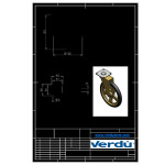 Rueda Giratoria Camarena Aro De Goma D105 Plástico Bronce Max.30Kg. Placa 50X50. H123.