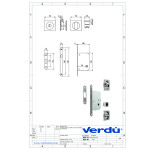 Kit Cierre Puerta Corredera Cuadradas Negro Mat  56X56 Exterior, D48 Interior.