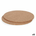 Set de salvamanteles Kinvara KT166139R Natural Corcho 18 x 0,5 x 18 cm Salvamantel (12 Unidades)