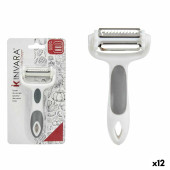 Pelador Kinvara CK51327 Blanco Gris Acero Inoxidable Polipropileno TPR 12 x 3 x 22 cm 3 en 1 (12 Unidades)