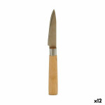 Cuchillo Pelador Kinvara KT116042E Marrón Plateado Bambú Acero Inoxidable 22 x 19,5 x 2 cm (12 Unidades)