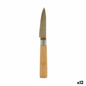 Cuchillo Pelador Kinvara KT116042E Marrón Plateado Bambú Acero Inoxidable 22 x 19,5 x 2 cm (12 Unidades)