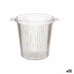 Cubitera Leknes CH26183 Transparente Poliestireno Rayas 16,5 x 17 x 21 cm (12 Unidades)