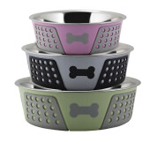 Comedero Acero Inox "Hermosa" 450 Ml. Negro