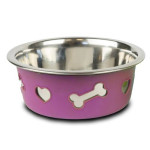 Comedero Acero Inox "Silicon Bowl" 850 Ml Lila