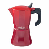 Cafetera Italiana Oroley Petra Rojo Aluminio 6 Tazas