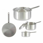 Cazo con Tapa Kinvara 100023 Plateado Aluminio Ø 24 cm 5 L (10 Unidades)