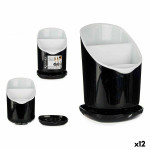 Escurridor para Cubiertos Kinvara AP-9143 Blanco Negro Plástico 12 x 19 x 12,5 cm Esmoquin (12 Unidades)