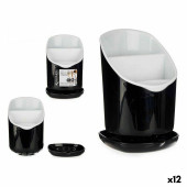 Escurridor para Cubiertos Kinvara AP-9143 Blanco Negro Plástico 12 x 19 x 12,5 cm Esmoquin (12 Unidades)