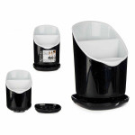 Escurridor para Cubiertos Kinvara AP-9143 Blanco Negro Plástico 12 x 19 x 12,5 cm Esmoquin (12 Unidades)