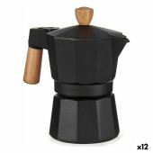 Cafetera Italiana Kinvara A611BQ-3 T Marrón Negro Madera Aluminio 150 ml (12 Unidades)