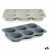 Moldes para Magdalenas Kinvara HH341 Gris claro Gris oscuro 25,5 x 3 x 17,5 cm Magdalenas (6 Unidades)