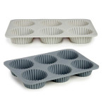 Moldes para Magdalenas Kinvara HH341 Gris claro Gris oscuro 25,5 x 3 x 17,5 cm Magdalenas (6 Unidades)