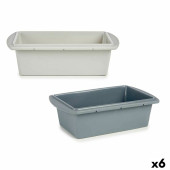 Molde para Repostería Kinvara HH038 Gris claro Gris oscuro Silicona 1,5 L 16 x 7 x 27,5 cm Bizcocho (6 Unidades)