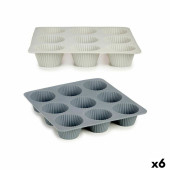 Moldes para Magdalenas Kinvara HH421 Gris claro Gris oscuro 22 x 3 x 22 cm Magdalenas (6 Unidades)